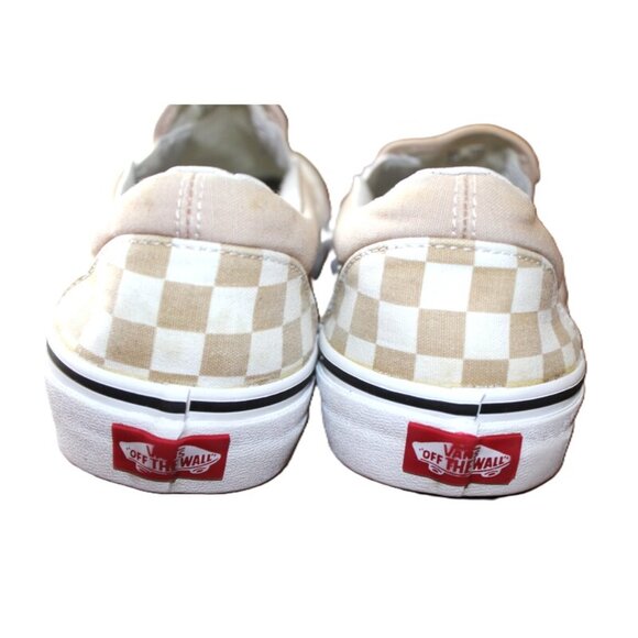 VANS Classic Checkerboard Slip-Ons, Warm Taupe/White - Unisex, M9.5/W11 - Picture 4 of 15